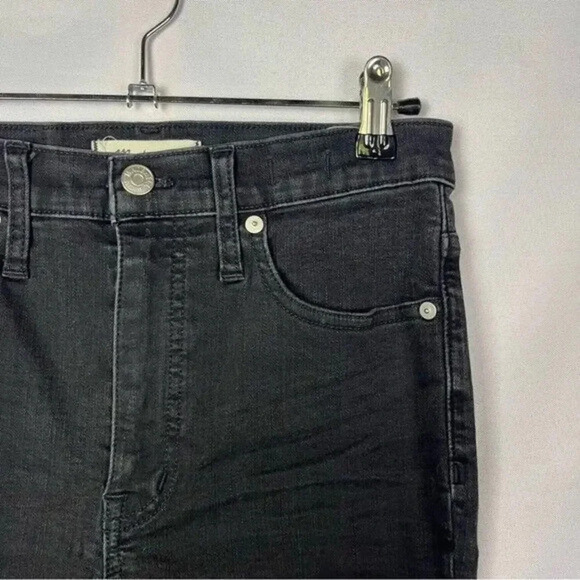 Madewell 11" High Rise Lunar Black Wash Skinny Jeans 26 - Picture 5 of 6